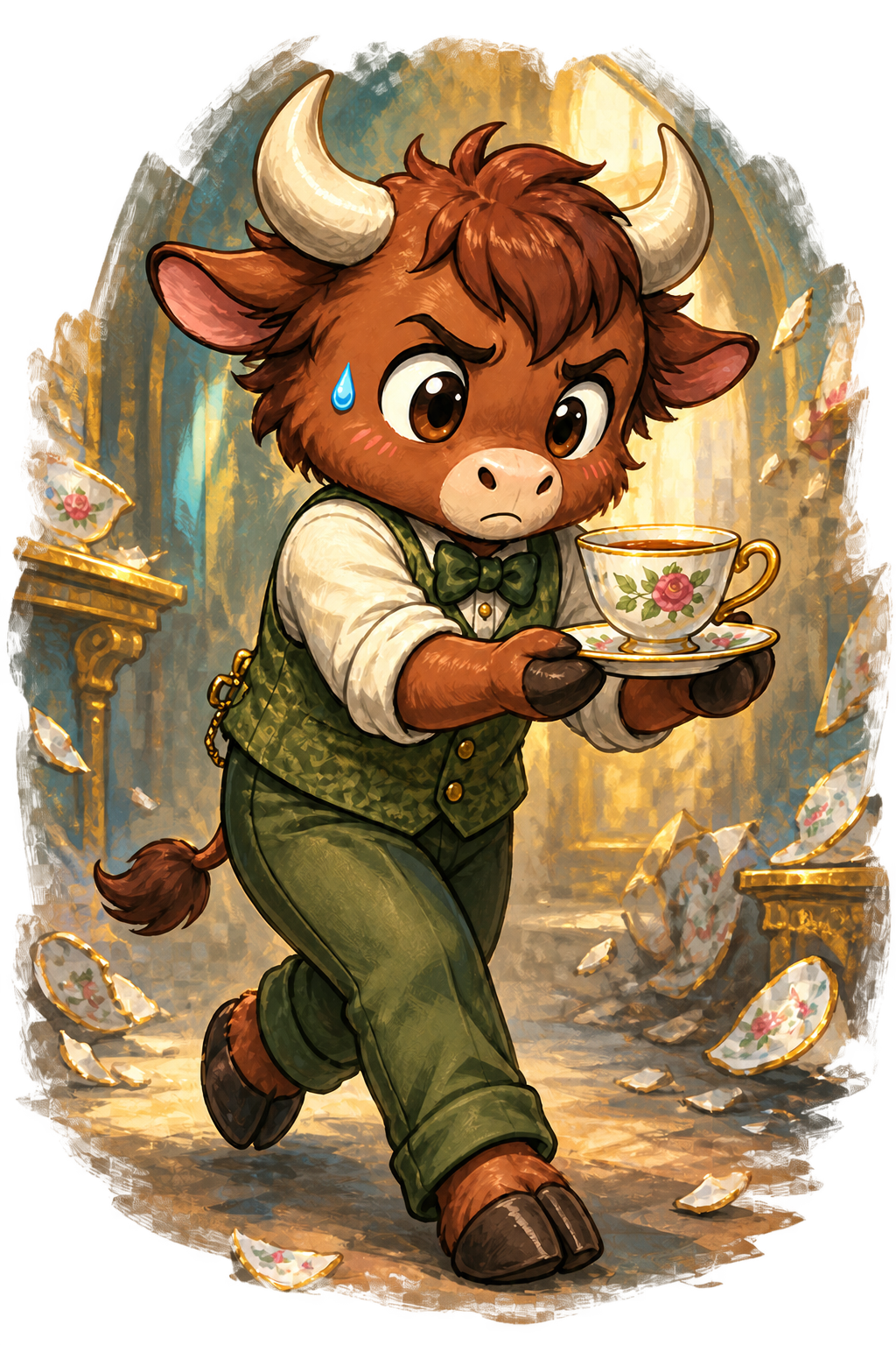 A fantasy concept art version of Bull in a China Shop.